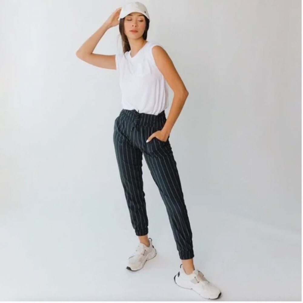 Albion Women’s Pinstripe Trouser Jogger Pants XL